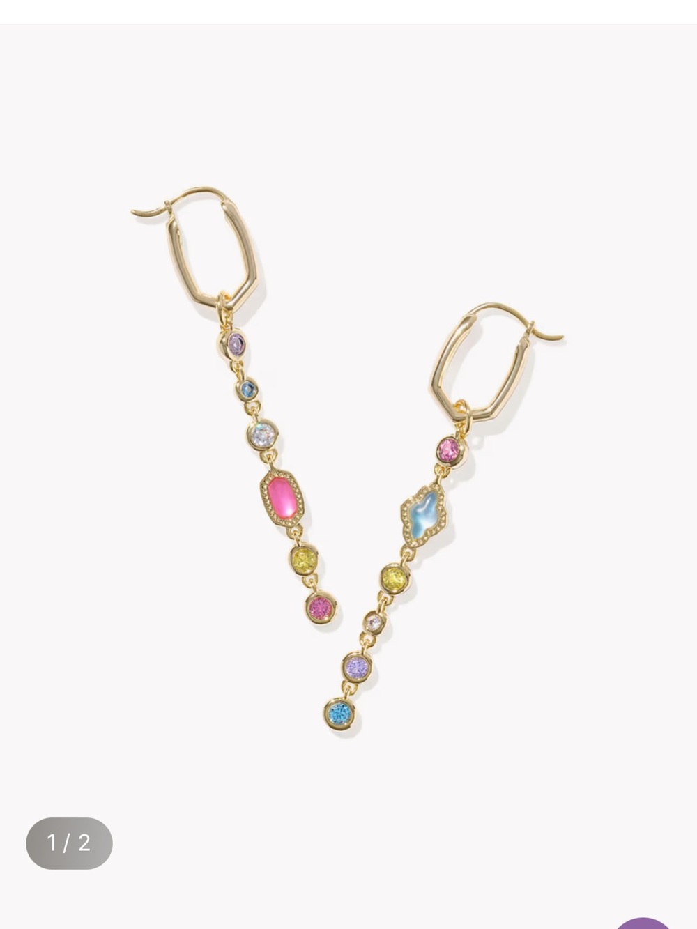 Kendra Scott Mini Elisa Abbie Multicolor Drop Earrings gold tone